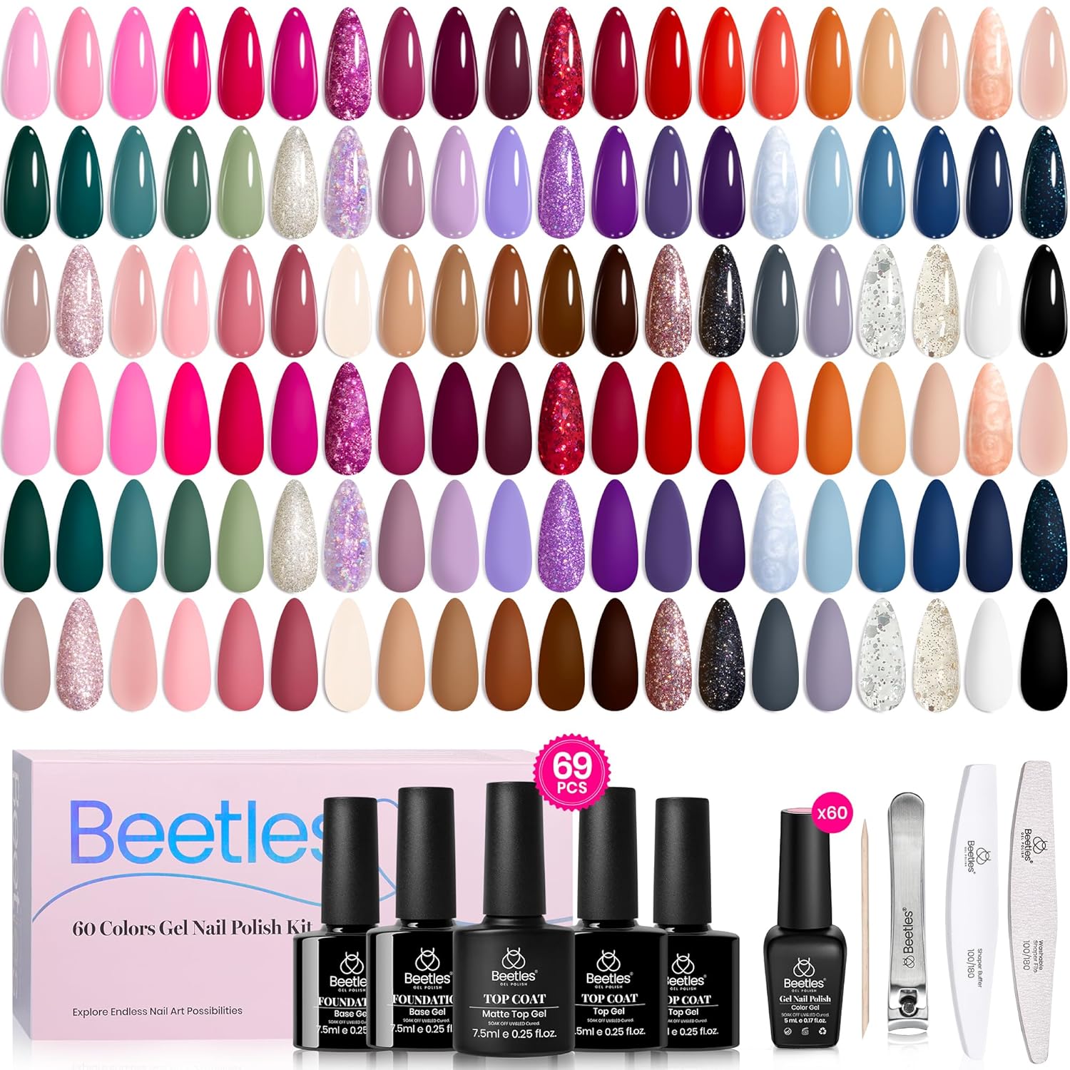 Nail Art Burgundy - Beetles Gel Nail Polish Set -