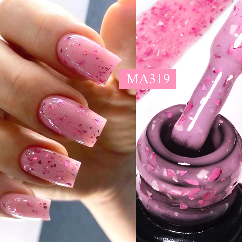 Nail Art Orange - MEET ACROSS 7ml Pink Glitter Rubber