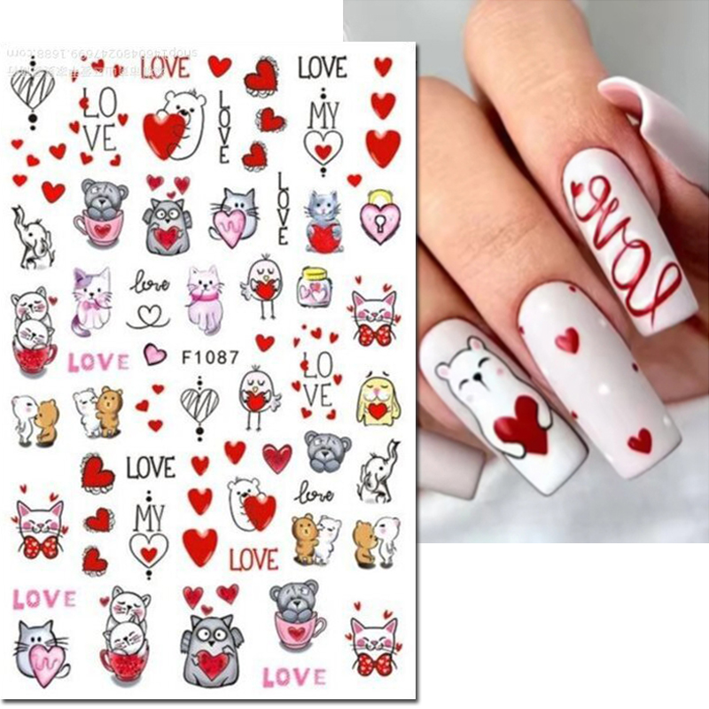 3d Nail Art Decals Valentine D - Nail Art Valentines Day 评论和价格