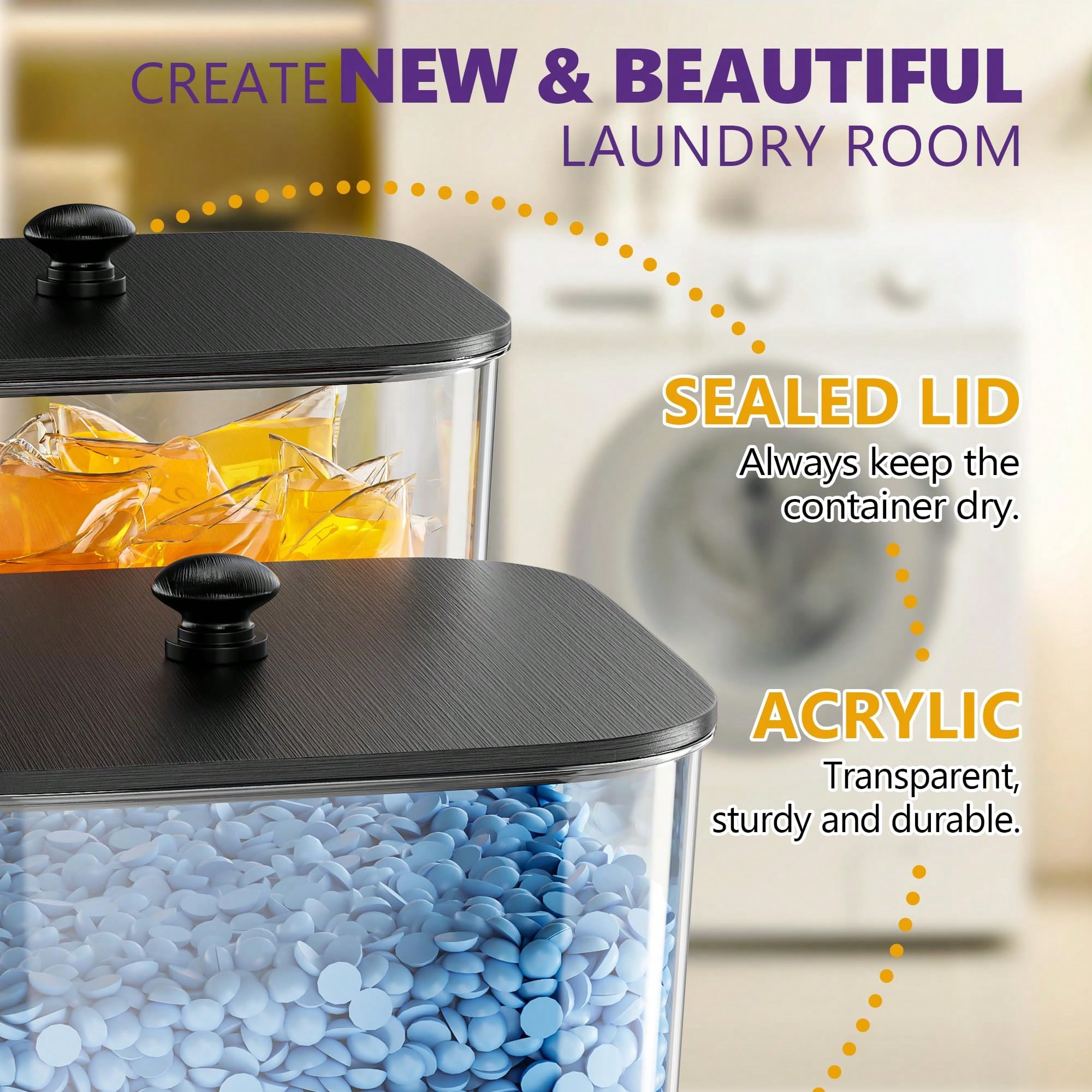 Laundry Pods Storage Container - Acrylic Powder Clear 评论和价格