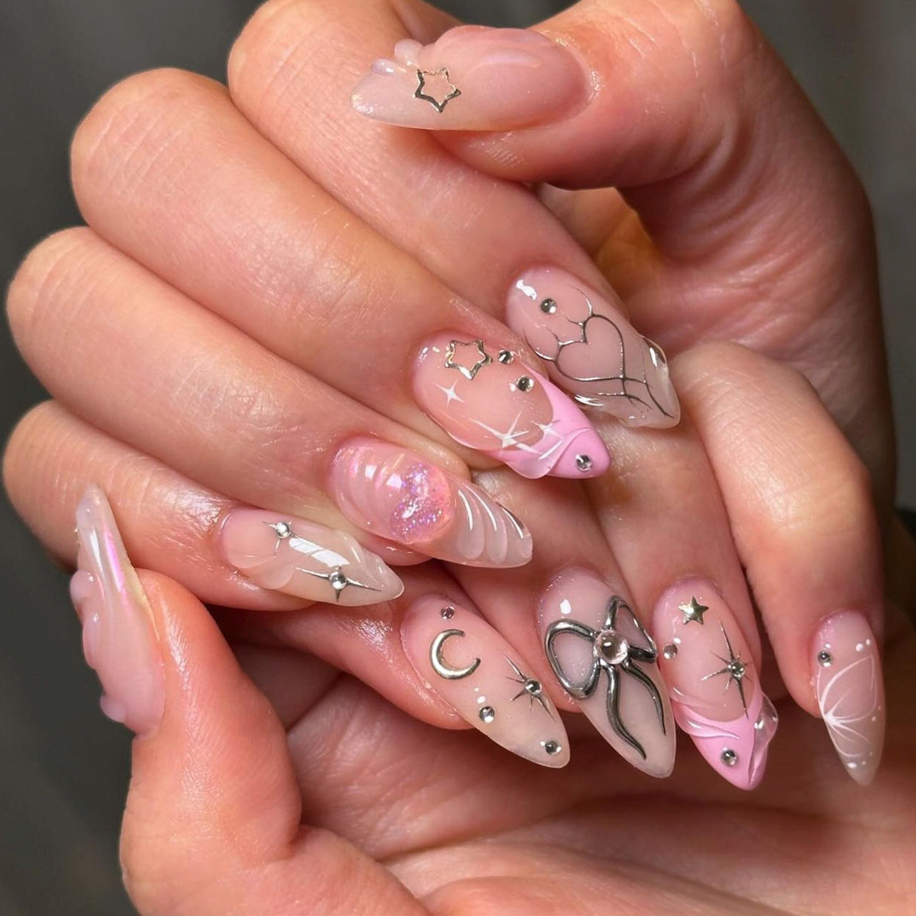 24pcs Bow False Nails Sets Pre - Nail Art Valentines Day 评论和价格