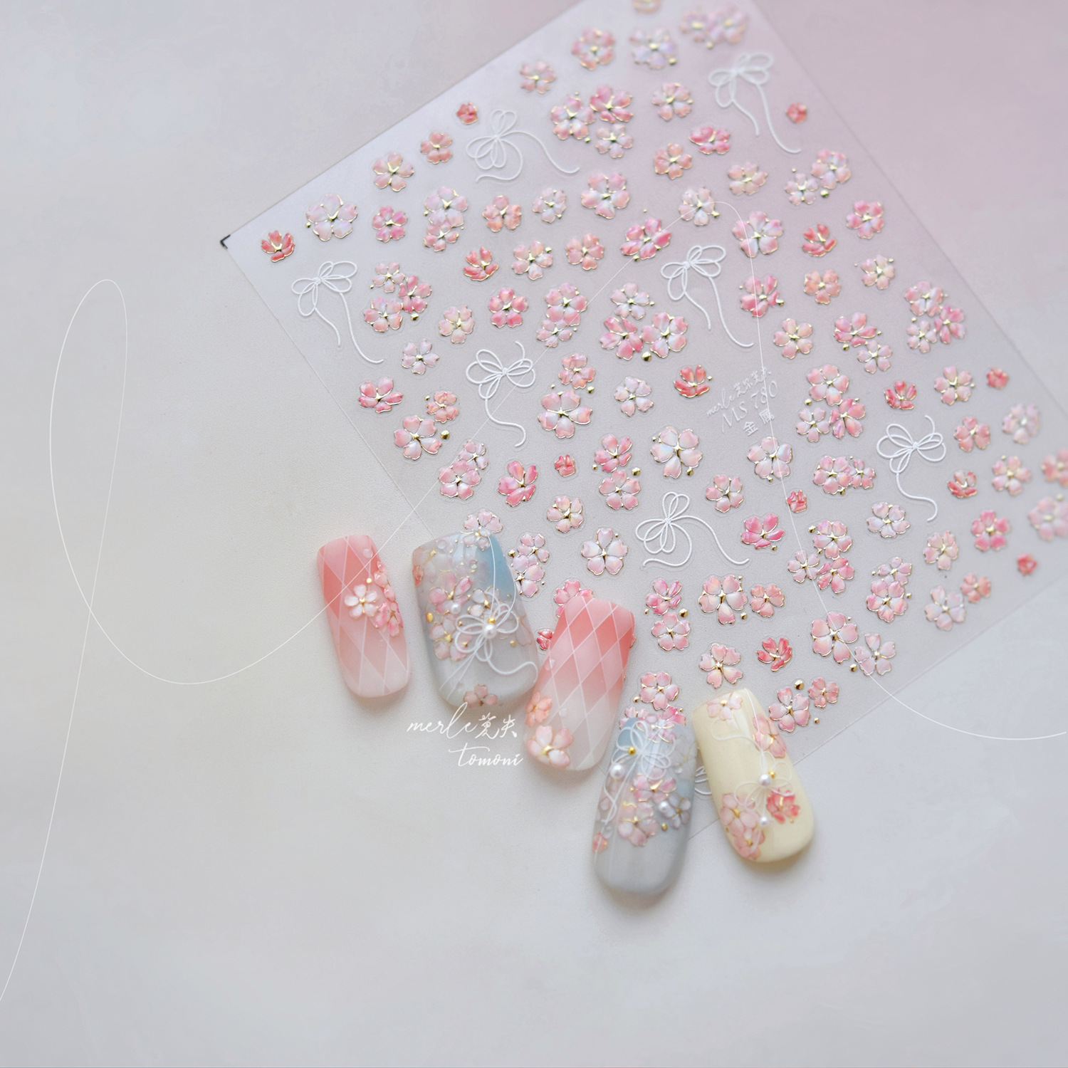 Cherry Blossom Pink Flower Sak - Nail Art Pink Soft 评论和价格