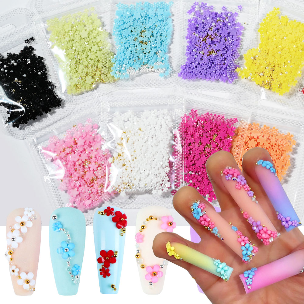5G Colorful Resin Five-Petal F - Nail Art Rose Gold 评论和价格