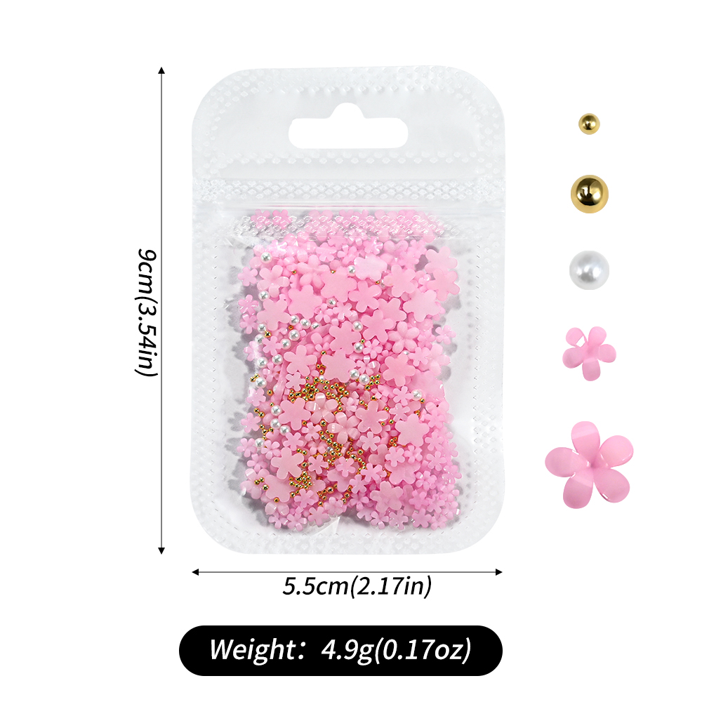 5G Colorful Resin Five-Petal F - Nail Art Rose Gold 评论和价格
