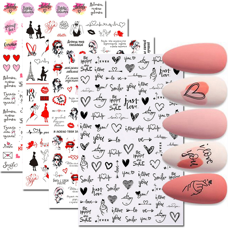 Nail Art Decals Love Hearts Le - Nail Art Valentines Day 评论和价格