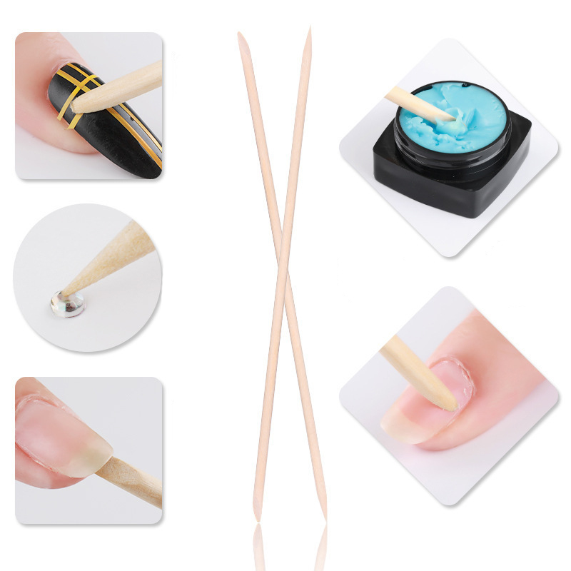 50/100 Pcs/Lot Wood Stick Cuti - Nail Art Orange 评论和价格