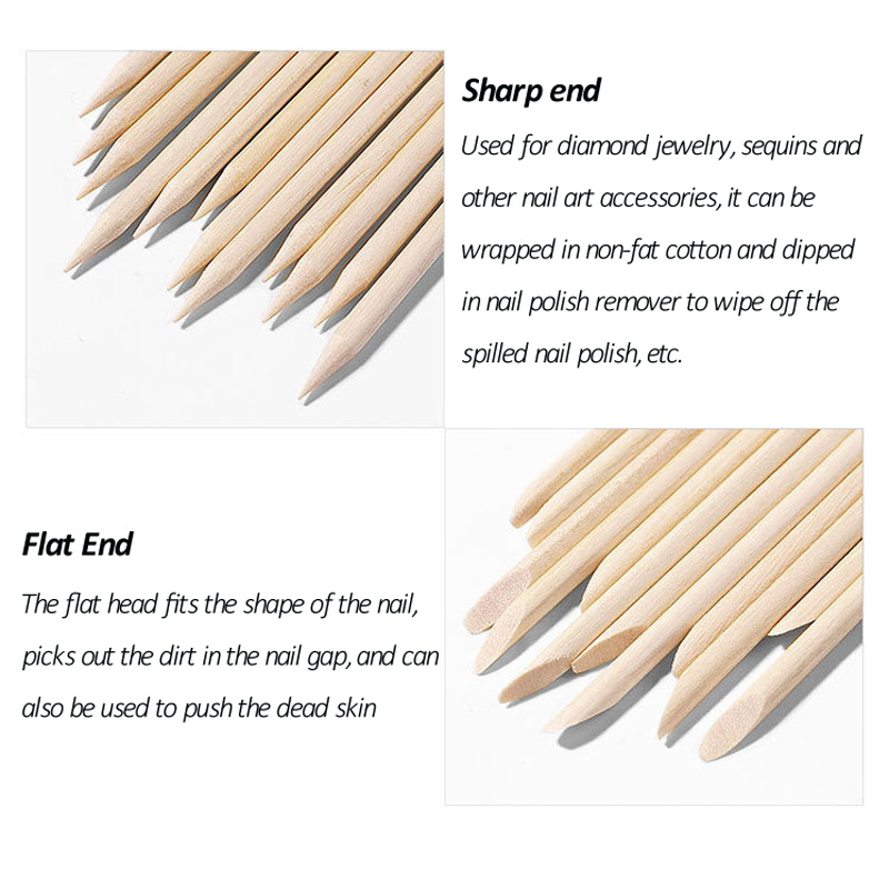 50/100 Pcs/Lot Wood Stick Cuti - Nail Art Orange 评论和价格