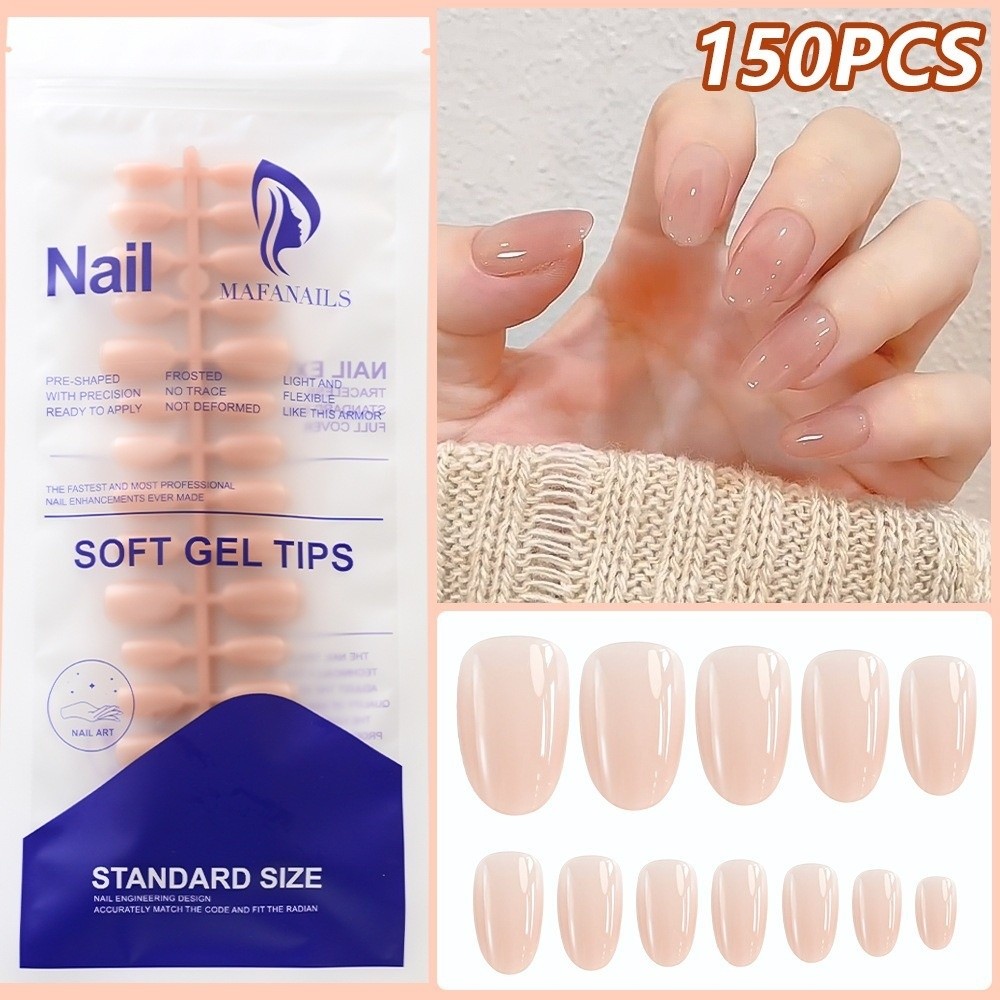 150pcs Fashion Glossy Finish F - Nail Art Natural 评论和价格