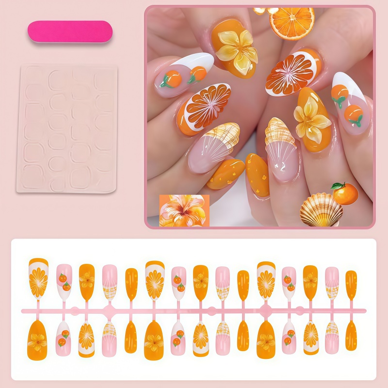2026New 30pcs 3D Fruit Orange  - Nail Art Orange 评论和价格