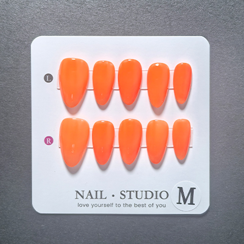 10pcs Almond Press on Nails Ha - Nail Art Orange 评论和价格