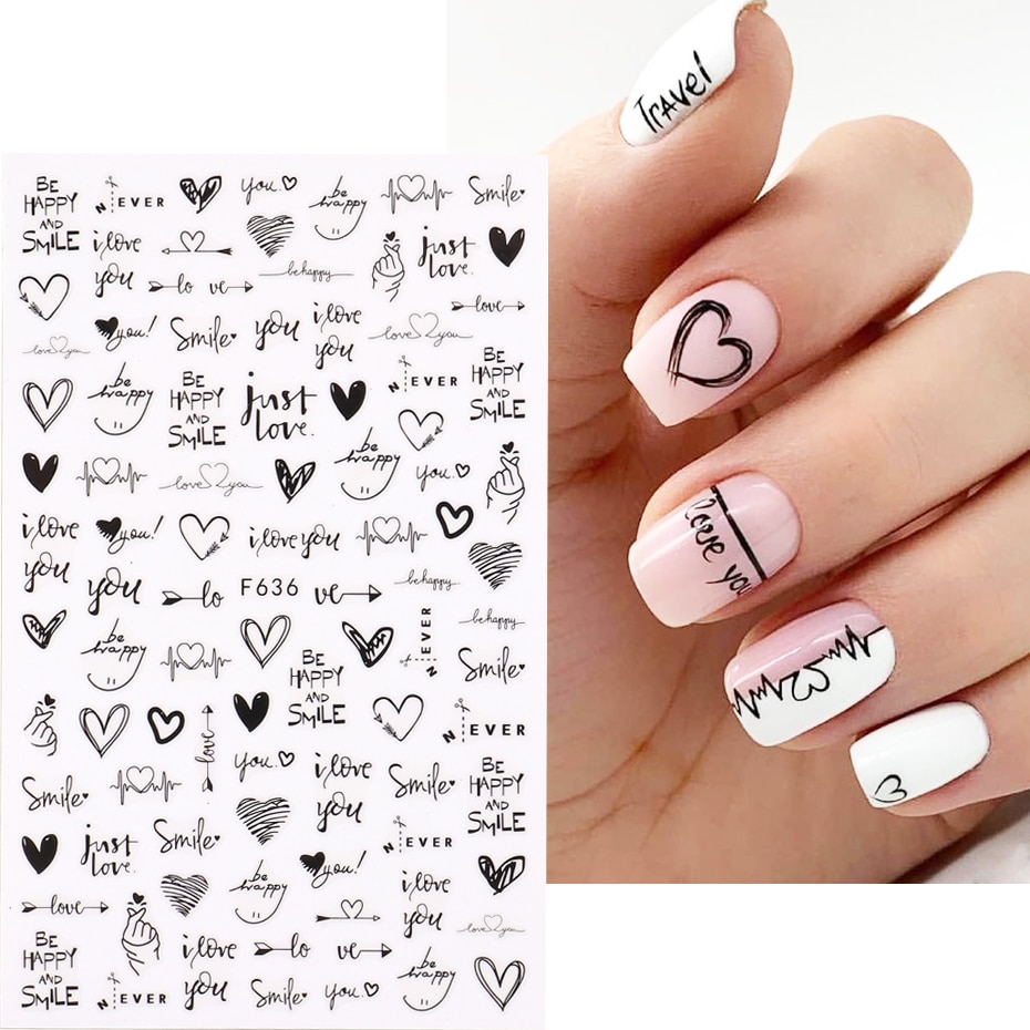 2pcs Heart Love Design 3D Nail - Nail Art Valentines Day 评论和价格