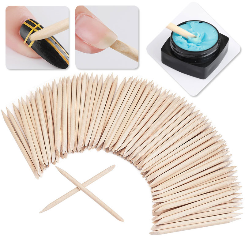 100Pcs Cuticle Pusher Remover  - Nail Art Orange 评论和价格