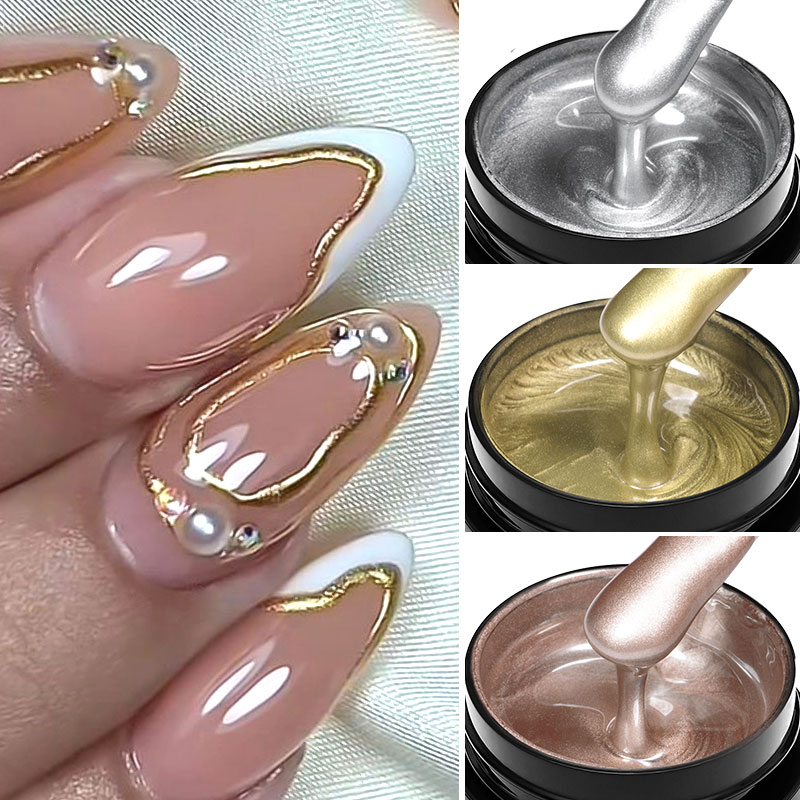 8ml Metal Painting Gel Nail Po - Nail Art Rose Gold 评论和价格