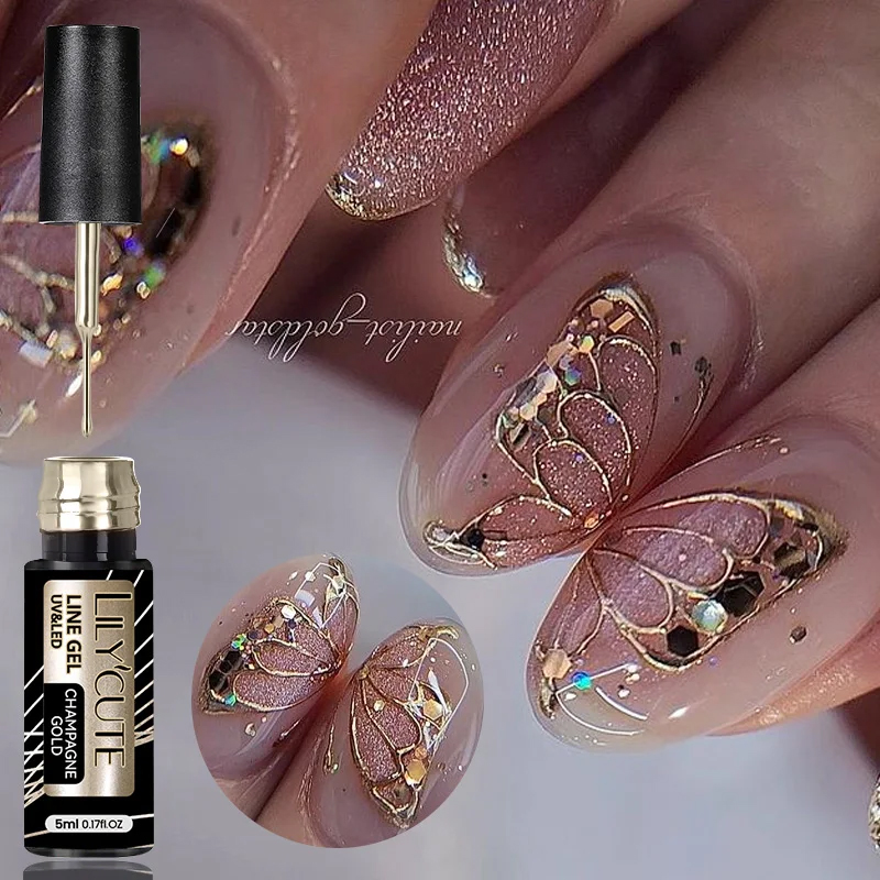 LILYCUTE 5ml Super Bright Meta - Nail Art Rose Gold 评论和价格